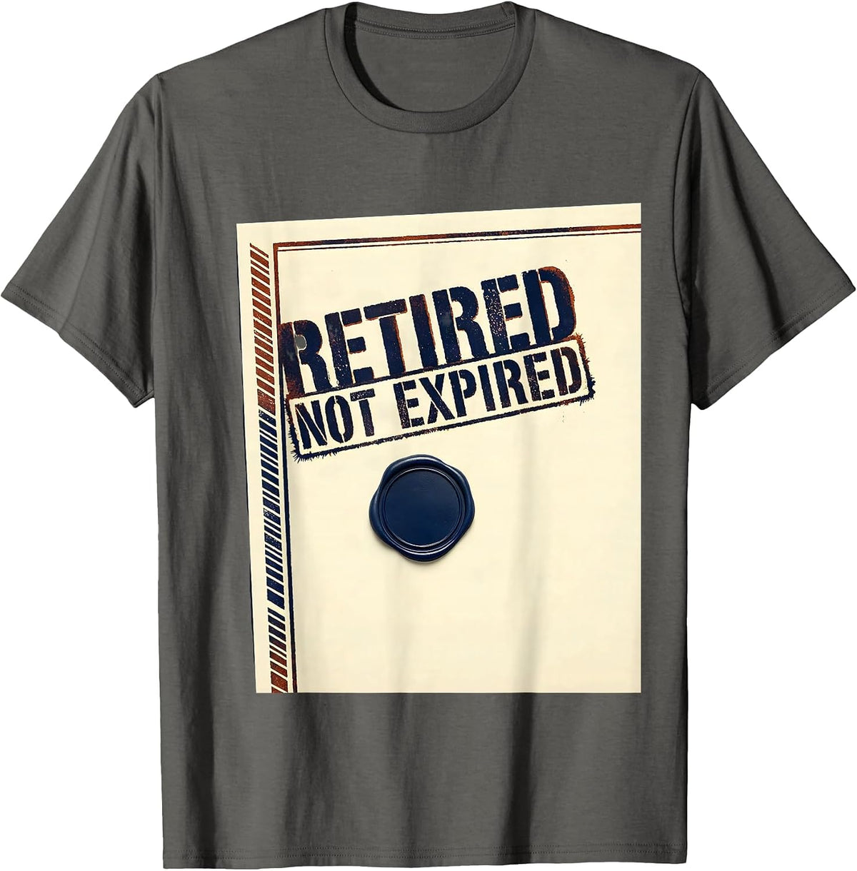 Retired Not Expired Vintage Veteran Military Pride T-Shirt - Asphalt Grey