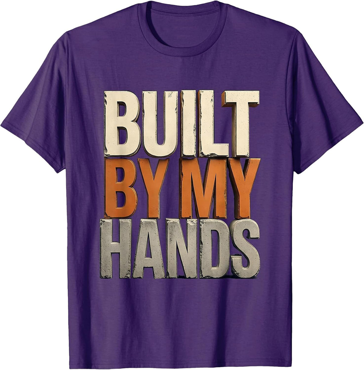 Men's Built by My Hands Craftsman Pride Design T-Shirt - Purple