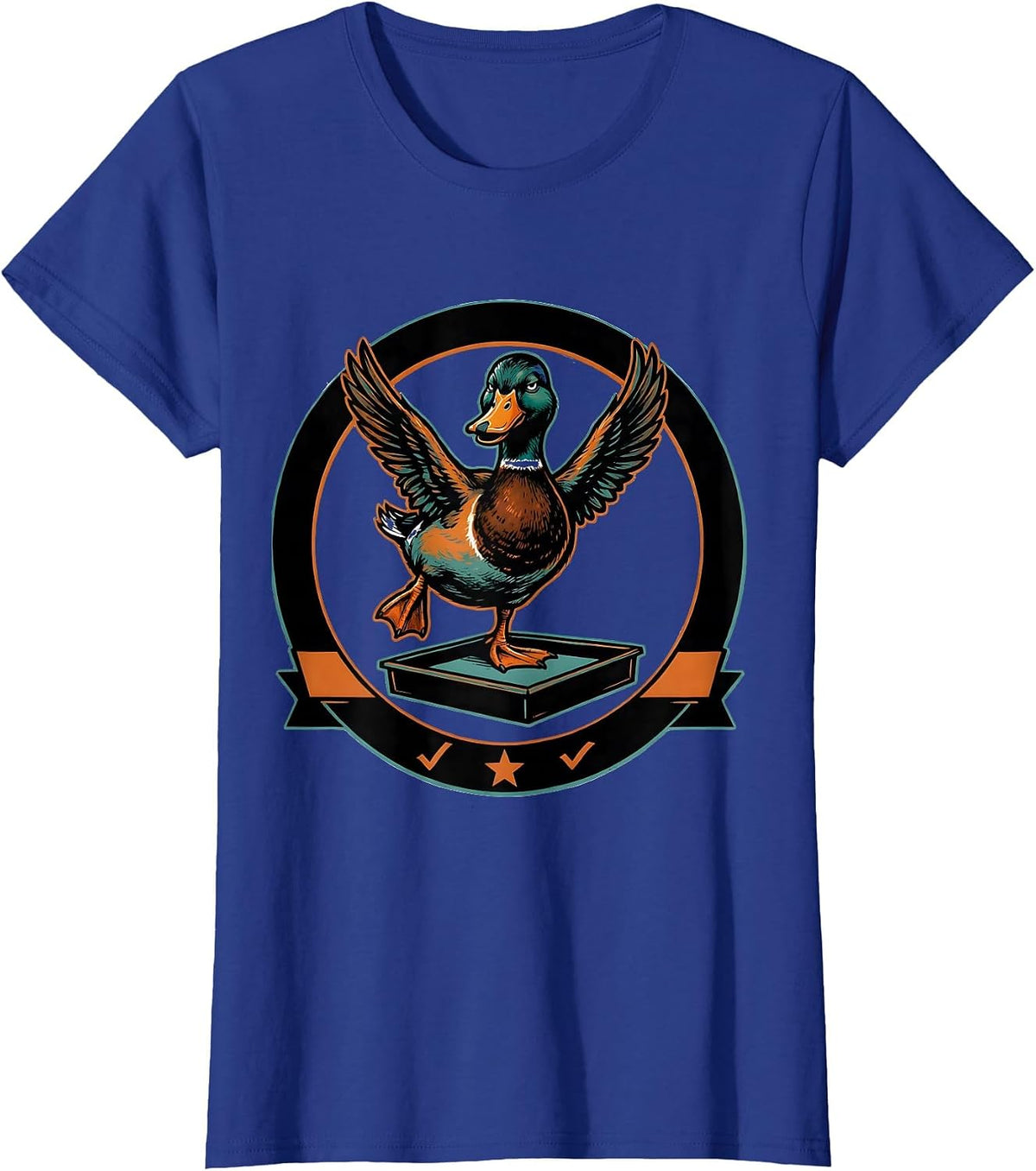 Women's Dismissive Duck Screenprint Poster Humor Novelty Gift T-Shirt - Royal Blue