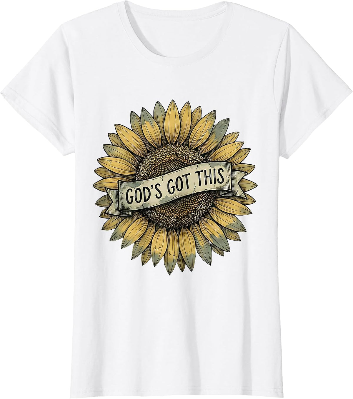 Faith Over Fear God's Got This Inspirational Design T-Shirt - White