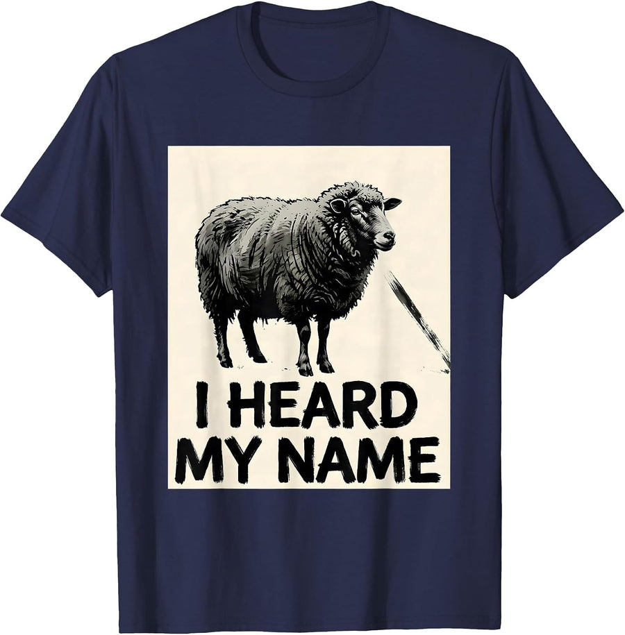 I Heard My Name Found Sheep Christian Faith Luke 15 T-Shirt - Navy Blue