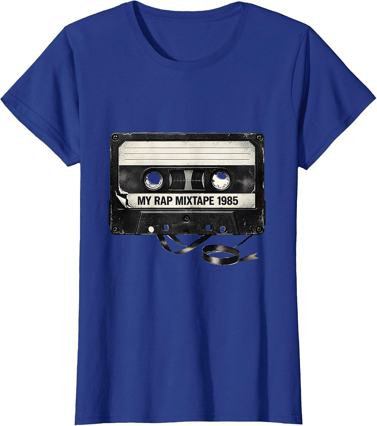 Women's My Rap Mixtape 1985 Retro Hip Hop Nostalgia 80s Mixtape T-Shirt - Royal Blue