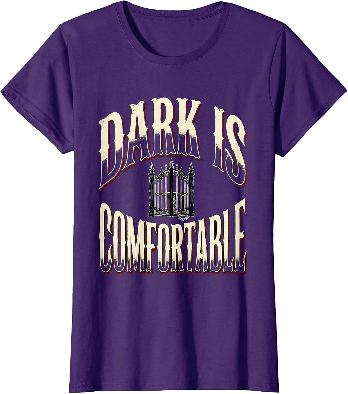 Women's Dark Is Comfortable Gothic Y2K Alt Emo Aesthetic T-Shirt - Purple
