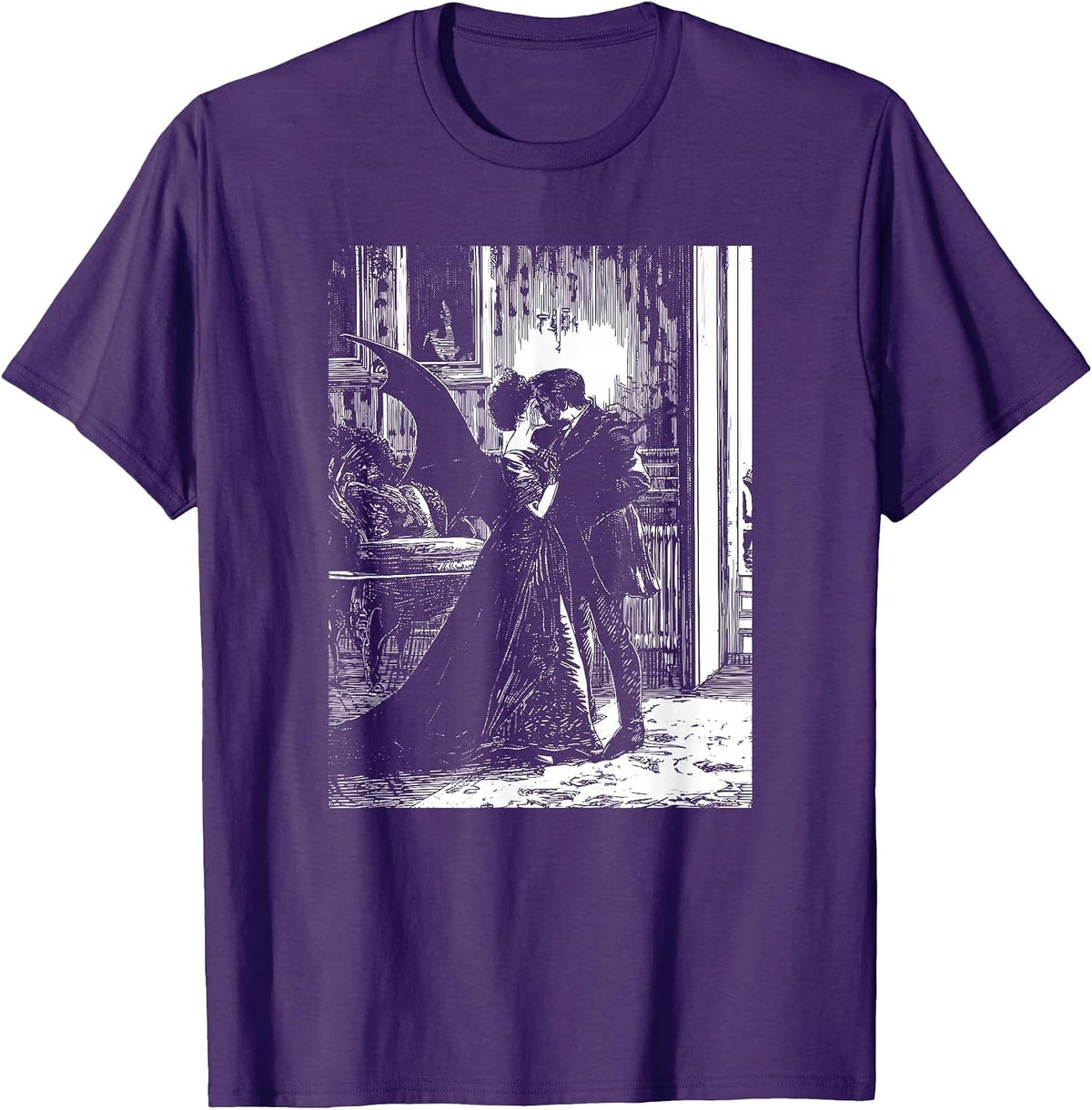 Vampire Kiss Romantic Gothic Gothic Grunge Old Aesthetics T-Shirt - Purple