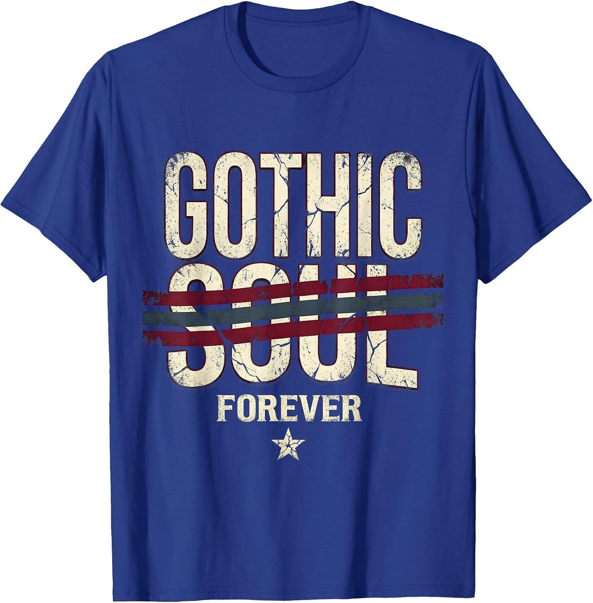 Gothic Soul Forever Dark Aesthetic Design T-Shirt - Royal Blue