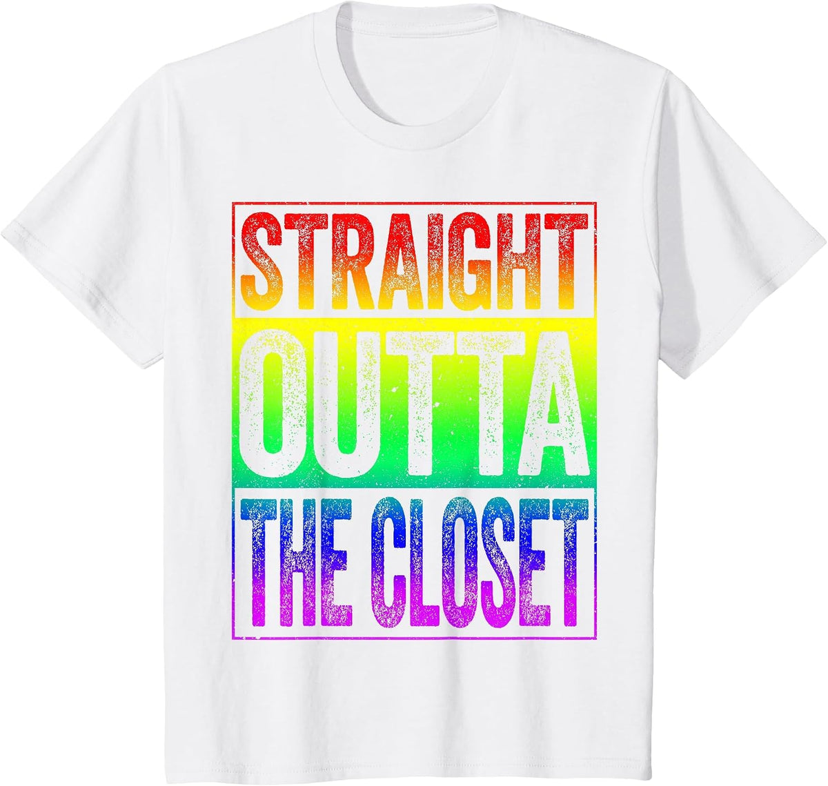 Straight Outta The Closet Shirt LGBT Pride T-Shirt - White