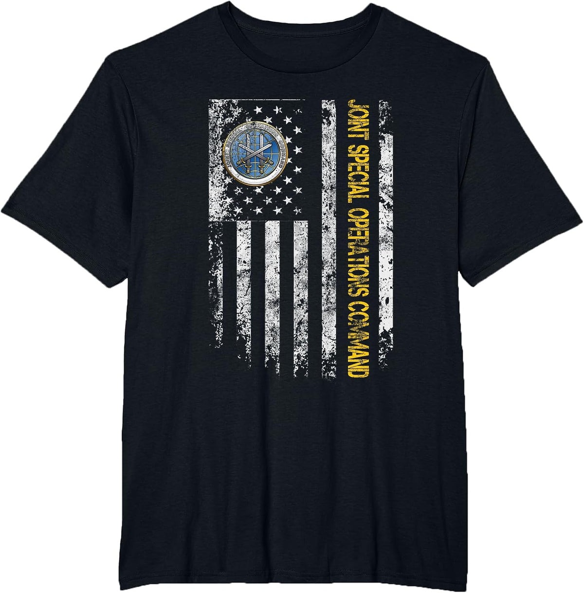 USA Flag Joint Special Operations Command JSOC Veterans Day T-Shirt - Black