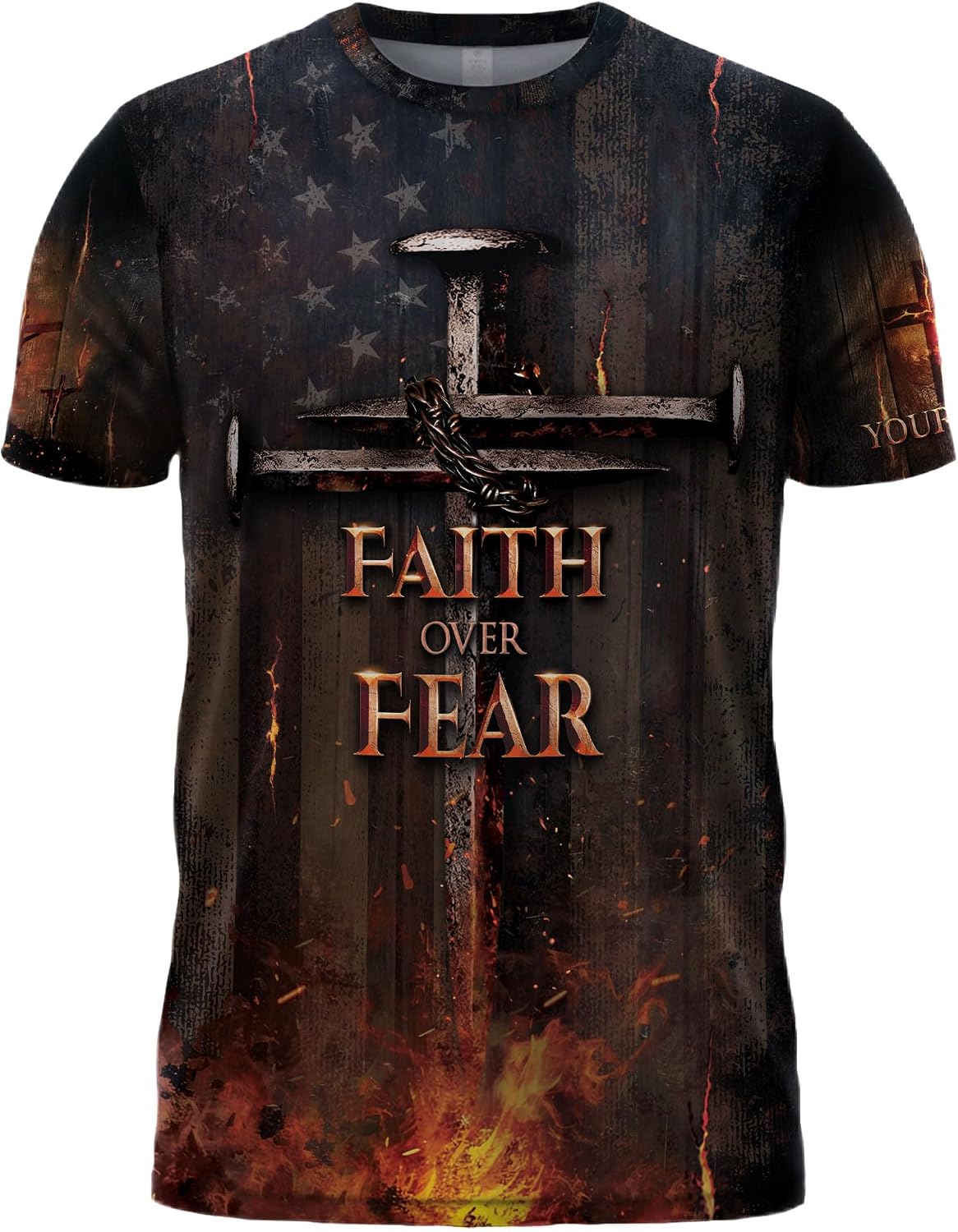 Custom Faith Over Fear Shirt, Christian Shirts for Men, Cross Shirt, Faith Shirts for Men, Jesus Tshirt - Ds 3