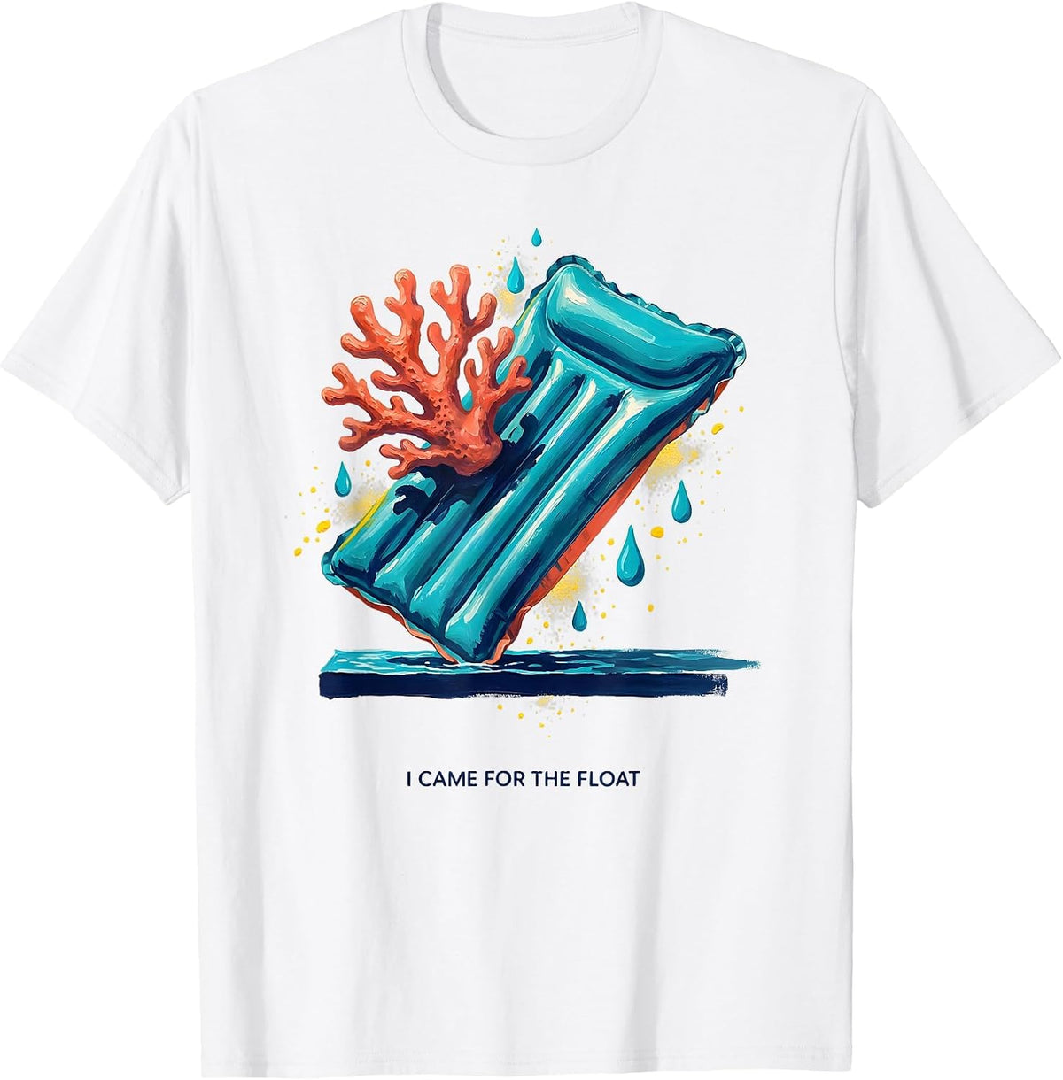 Men's I Came For The Float Funny Retro Summer Beach Vacation T-Shirt - White