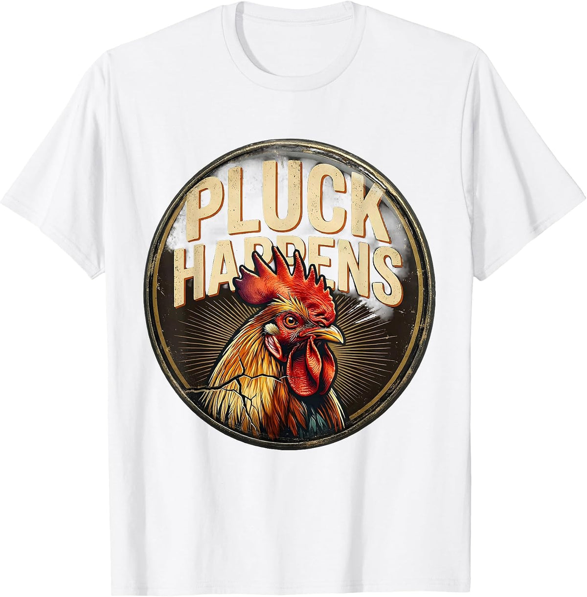 Men's Pluck Happens Vintage Pheasant Hunter Upland Bird Hunting T-Shirt - White