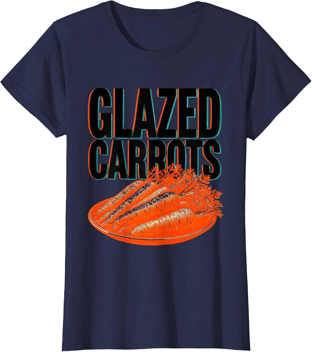 Women's Glazed Carrots Bootleg 90's Rap Rock Vintage Funny T-Shirt - Navy Blue