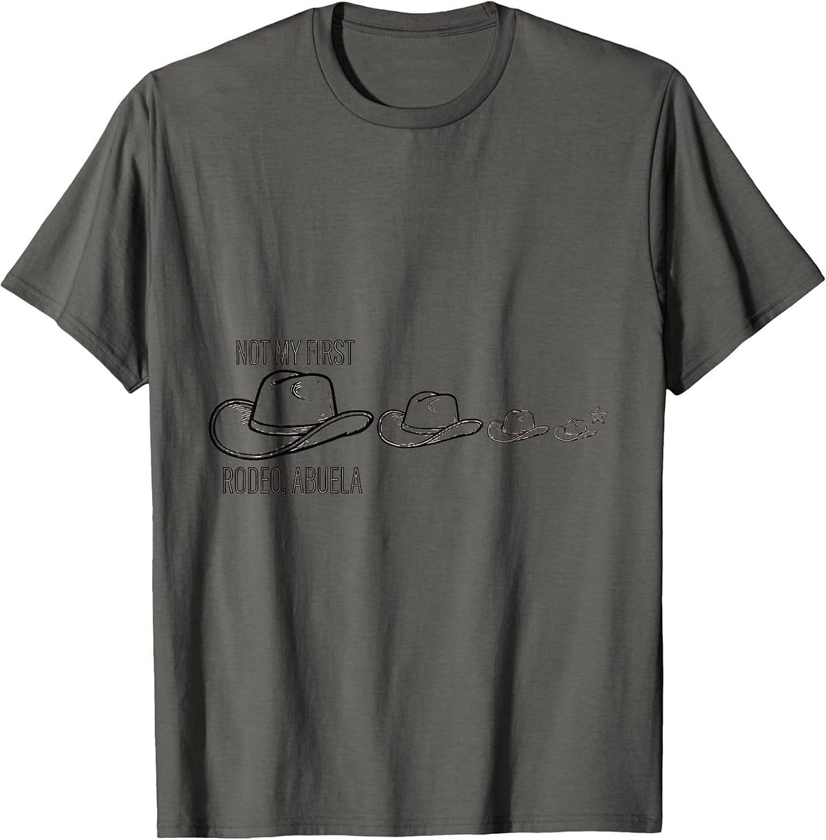 Not My First Rodeo Abuela Family Matching Cowgirl Birthday T-Shirt - Asphalt Grey