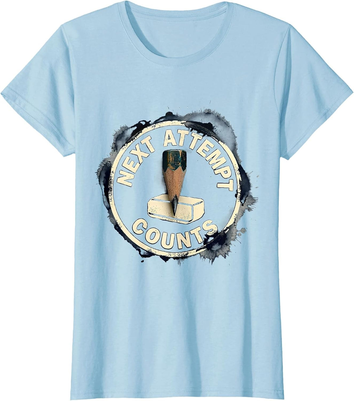 Women's Next Attempt Counts Growth Mindset Teacher Classroom T-Shirt - Baby Blue