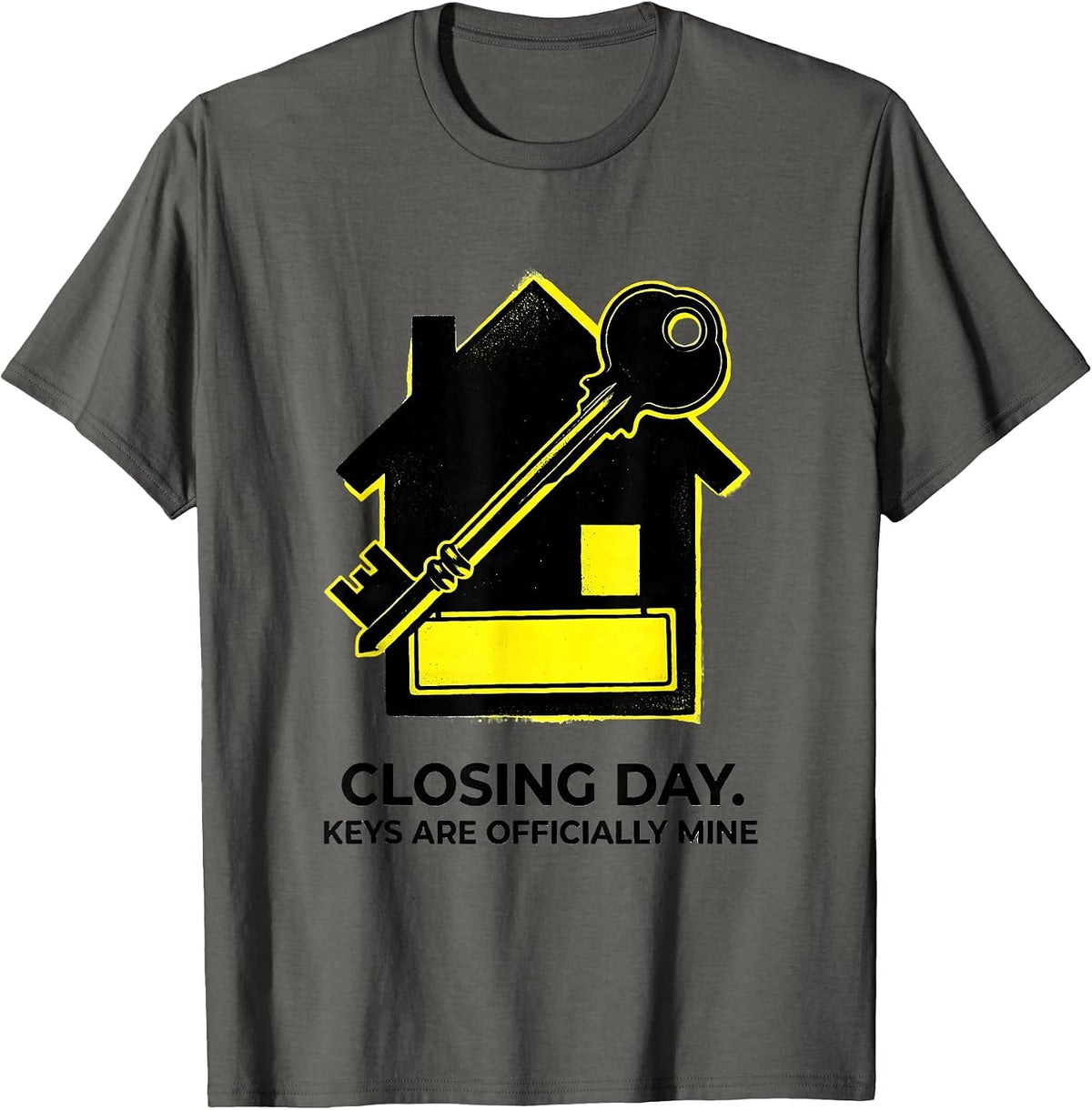 Men's Closing Day Keys Are Officially Mine Funny Realtor Real T-Shirt - Asphalt Grey