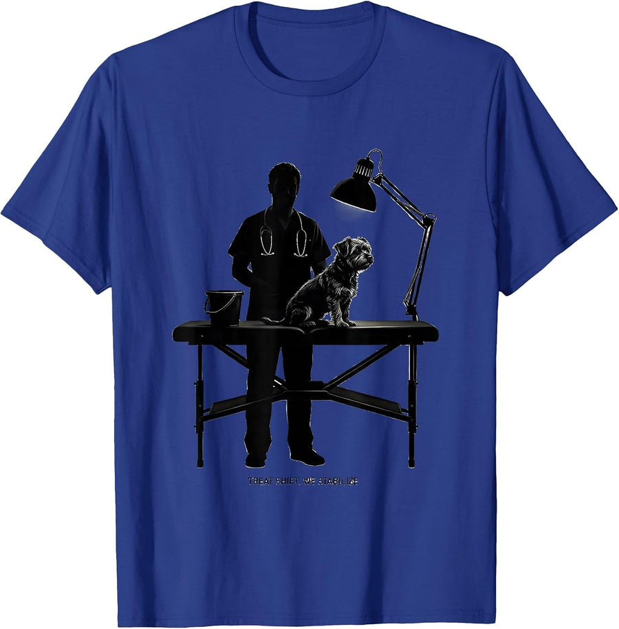 Treat Shift, We Stabilize Funny Vet Tech Halloween Costume T-Shirt - Royal Blue