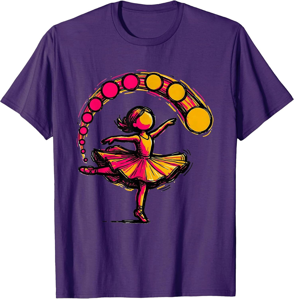 Men's Cartwheel Dot Trail Girls Gymnastics Graphic T-Shirt - Purple