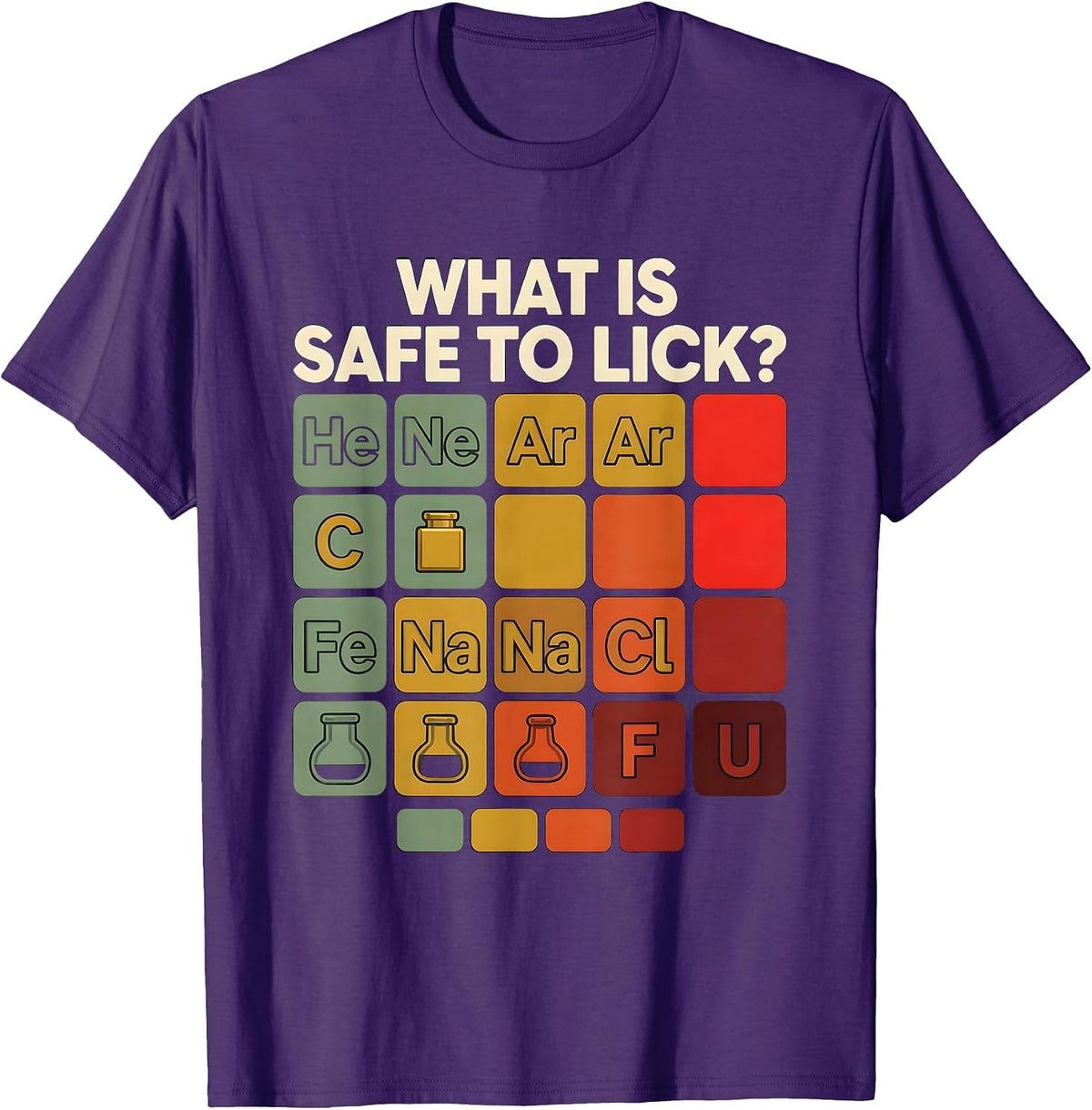 What Is Safe To Lick Funny Periodic Table Science Teacher T-Shirt - Purple