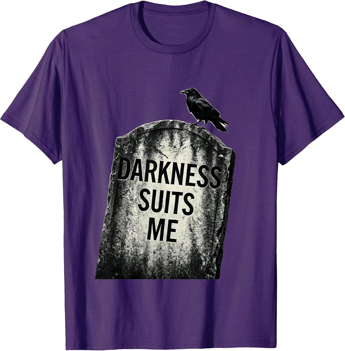 Men's Darkness Suits Me Gothic Crow Humor Dark Humor Raven Lover T-Shirt - Purple