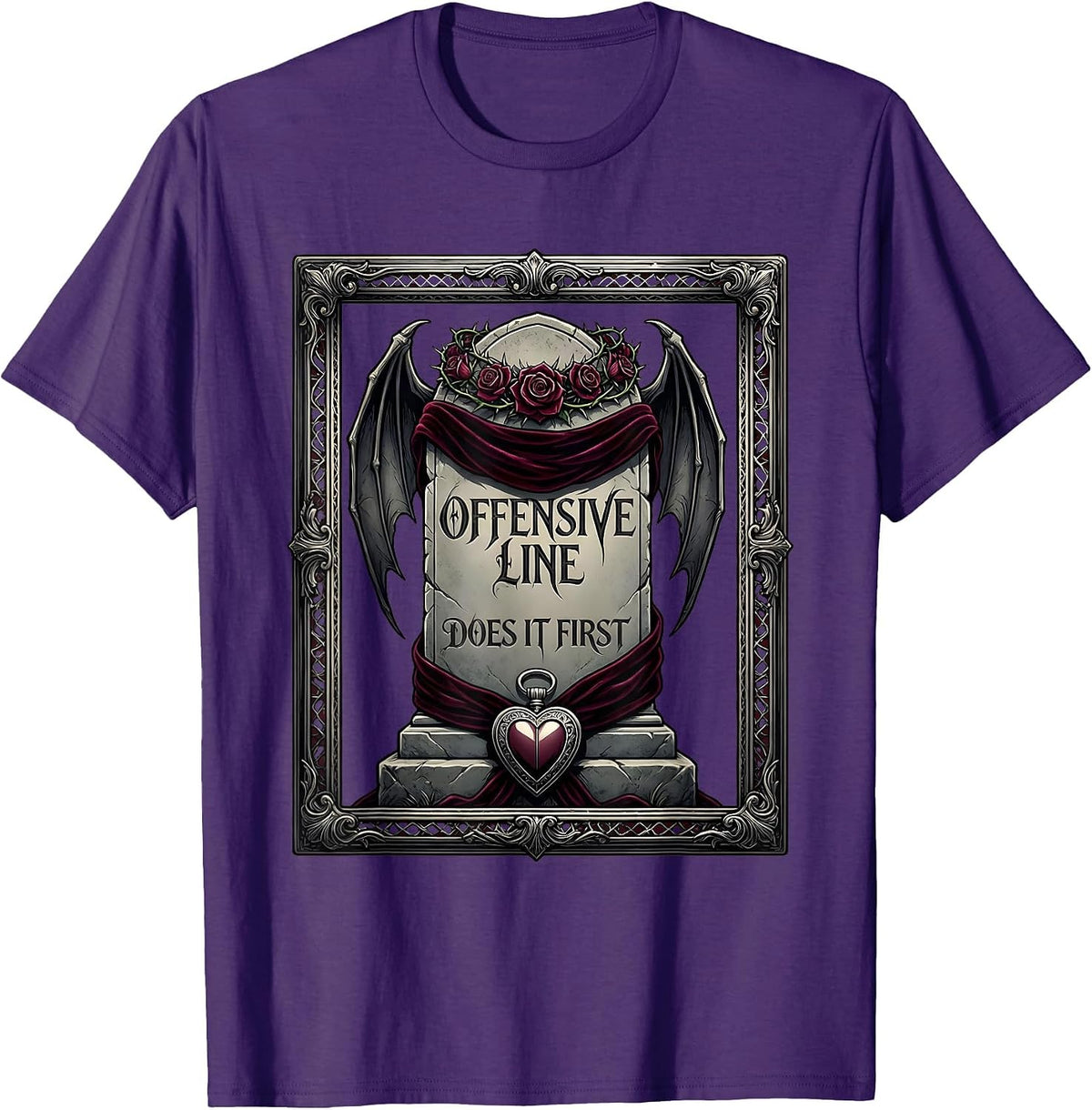 Men's Offensive Line Does It First Lineman Design T-Shirt - Purple