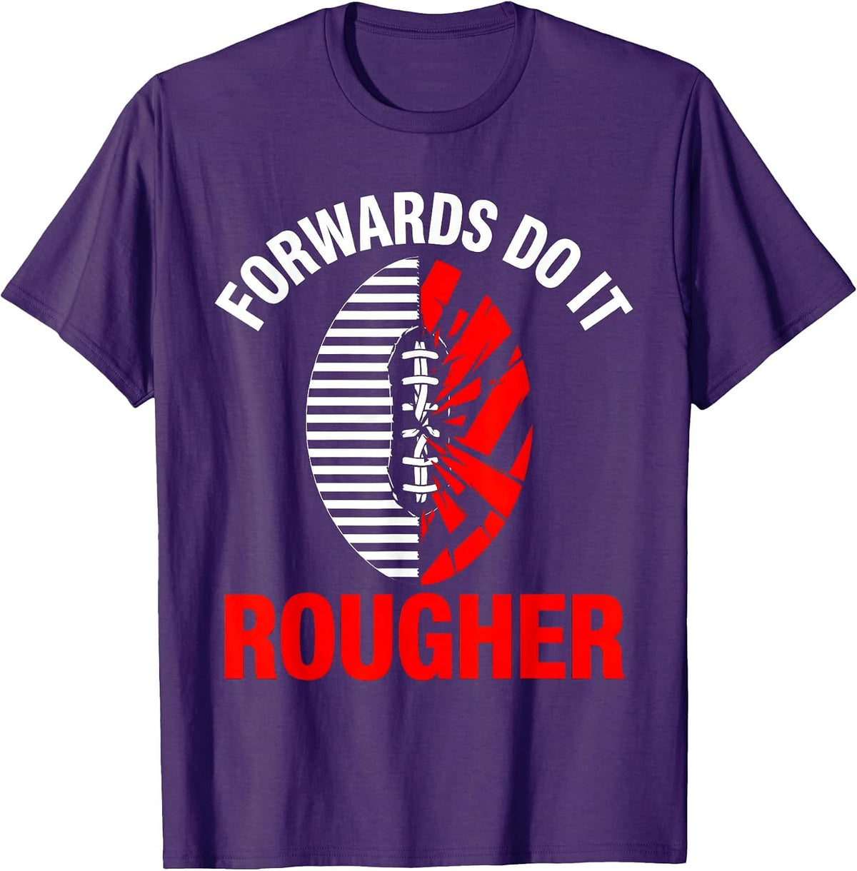 Men's Forwards Do It Rougher Rugby Graphic Design T-Shirt - Purple