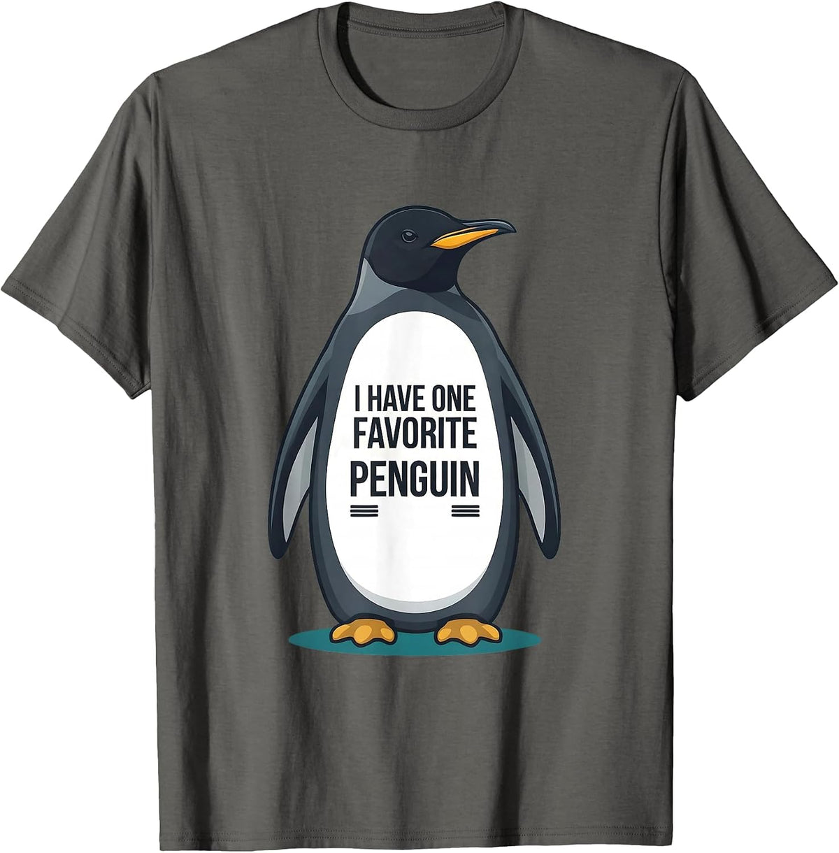 Men's I Have One Favorite Penguin Funny Penguin Lover Animal Humor T-Shirt - Asphalt Grey