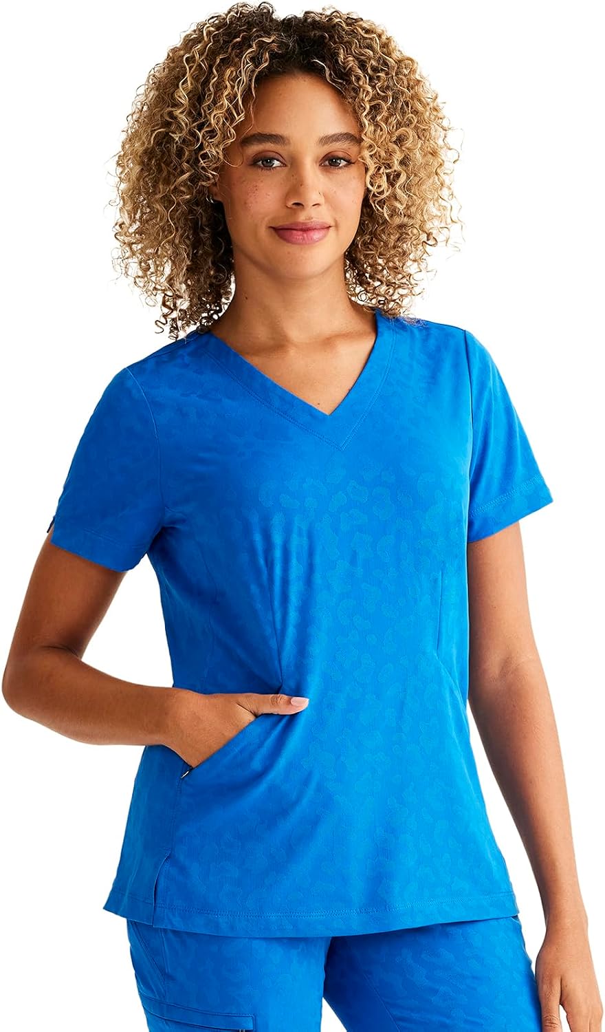 Healing Hands Jolie Scrubs Tops for Women V Neck Modern Fit 2 Pockets - Royal