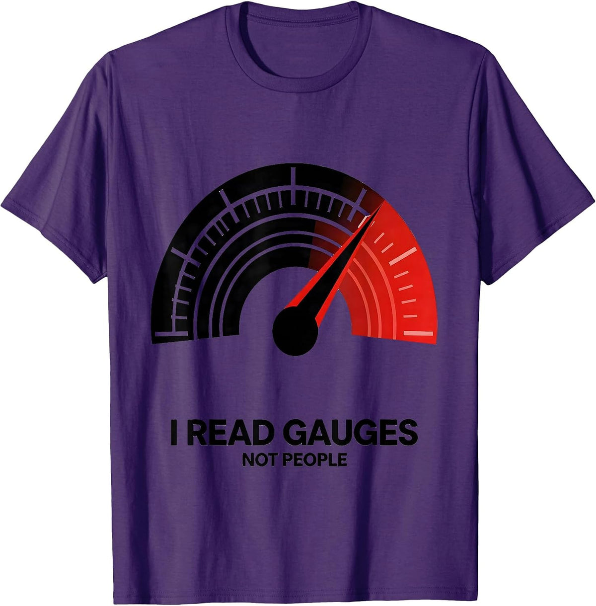 Men's I Read Gauges Not People Funny Car Guy Auto Mechanic Humor T-Shirt - Purple