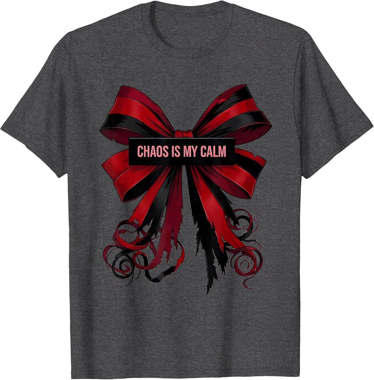 Chaos Is My Calm Punk Graphic Design T-Shirt - Dark Heather Grey