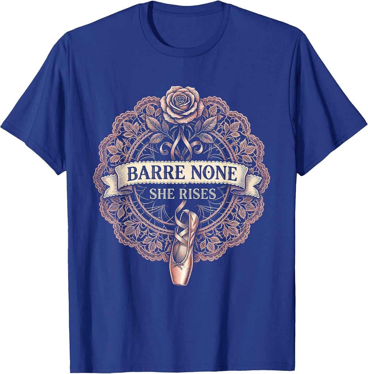 Men's Barre None She Rises Balletcore Dance Design T-Shirt - Royal Blue