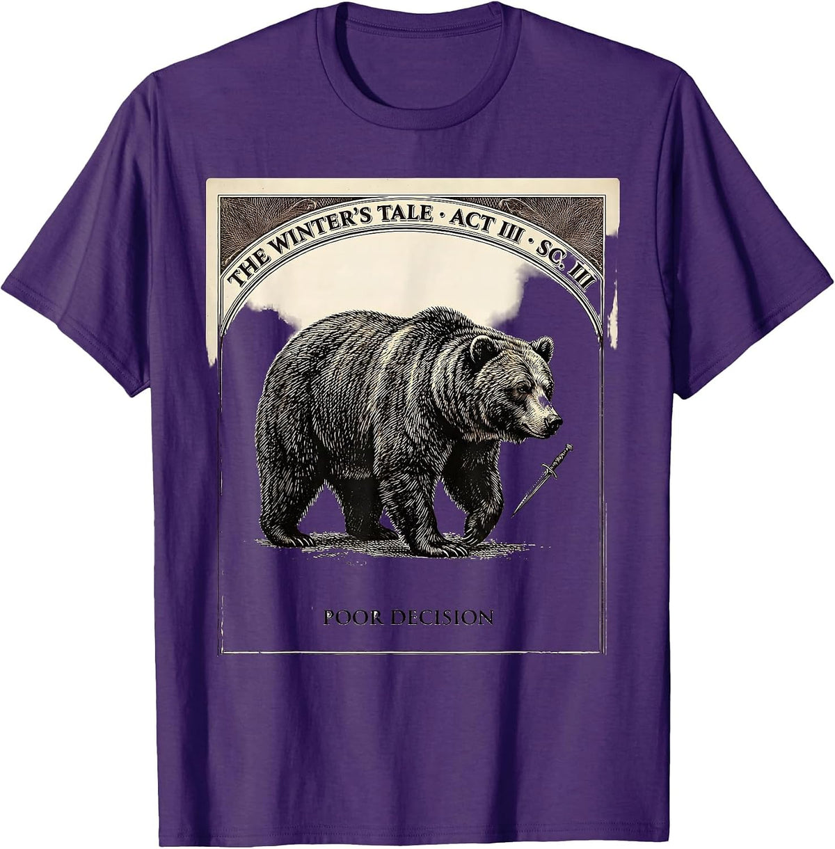Men's The Winter's Tale Poor Decision Literary Humor T-Shirt - Purple
