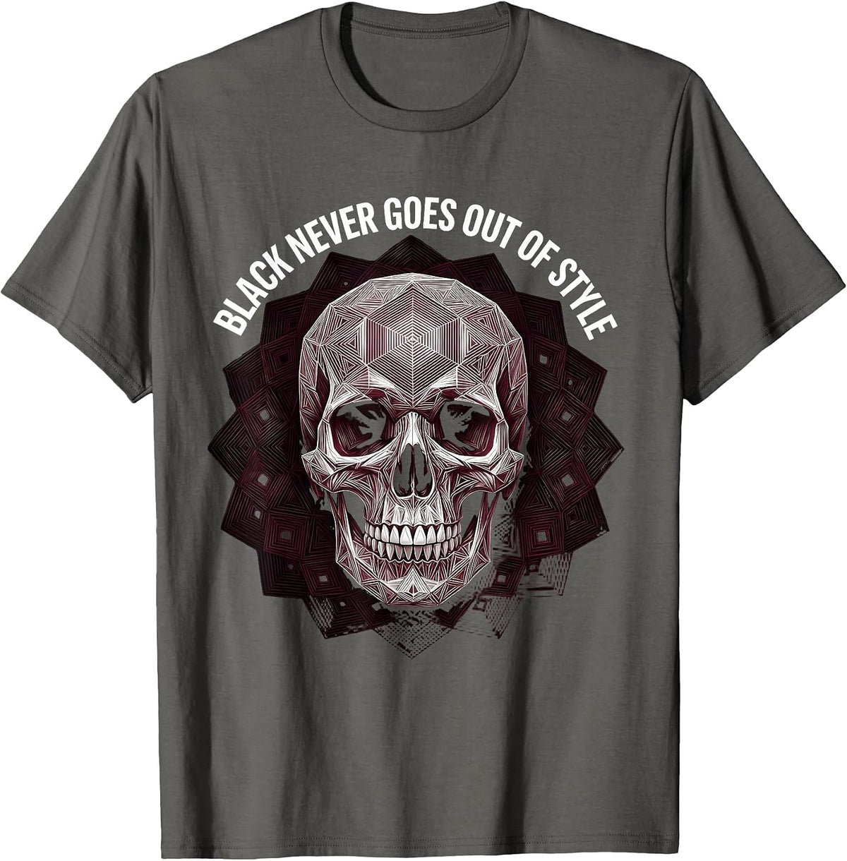 Black Never Goes Out of Style Goth Design T-Shirt - Asphalt Grey