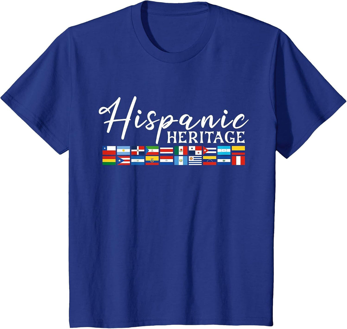 Hispanic Heritage Month Flags Women, Men T-Shirt - Royal Blue