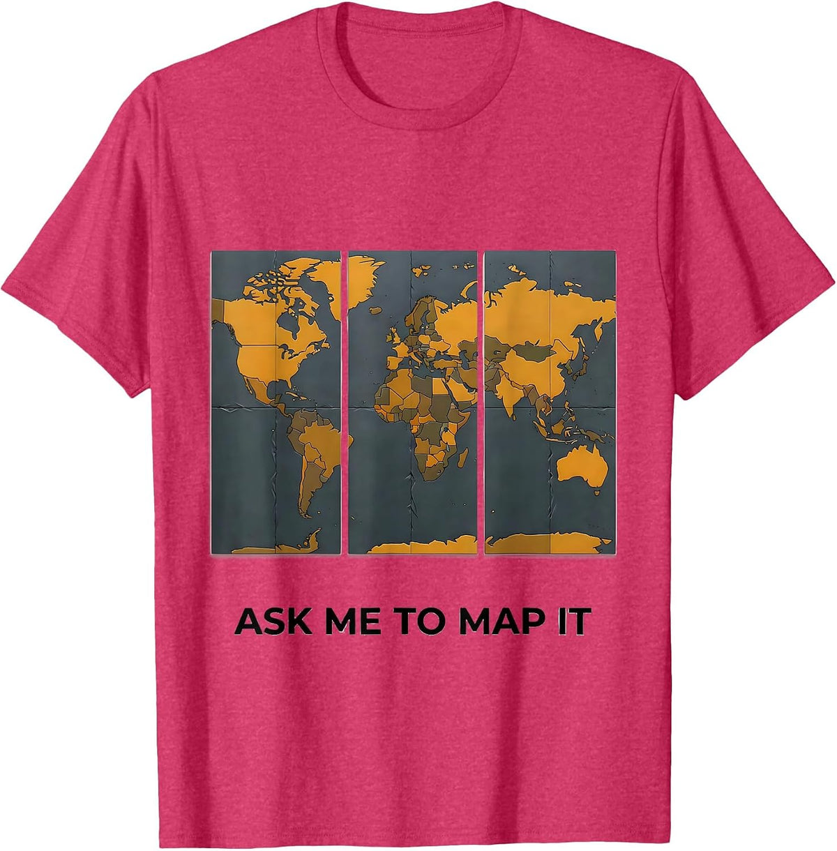 Ask Me To Map It Funny History Teacher Back To School T-Shirt - Red Heather