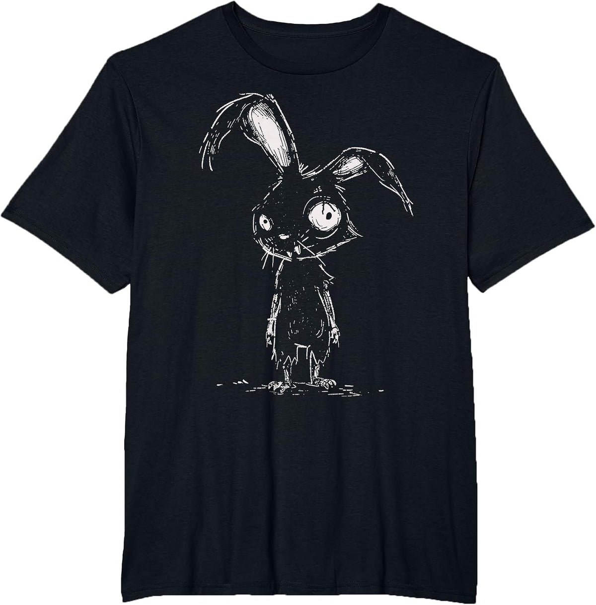 Weird Grunge Bunny Rabbit Alt Goth Cute Horror Aesthetic T-Shirt - Black