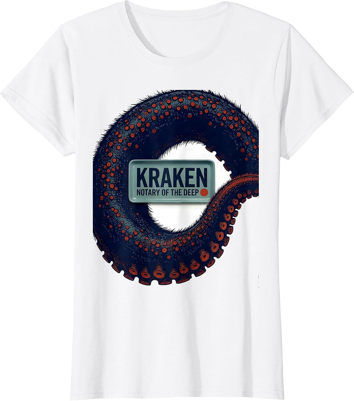 Women's Kraken Notary Of The Deep Editorial Conceptual Octopus Lover T-Shirt - White