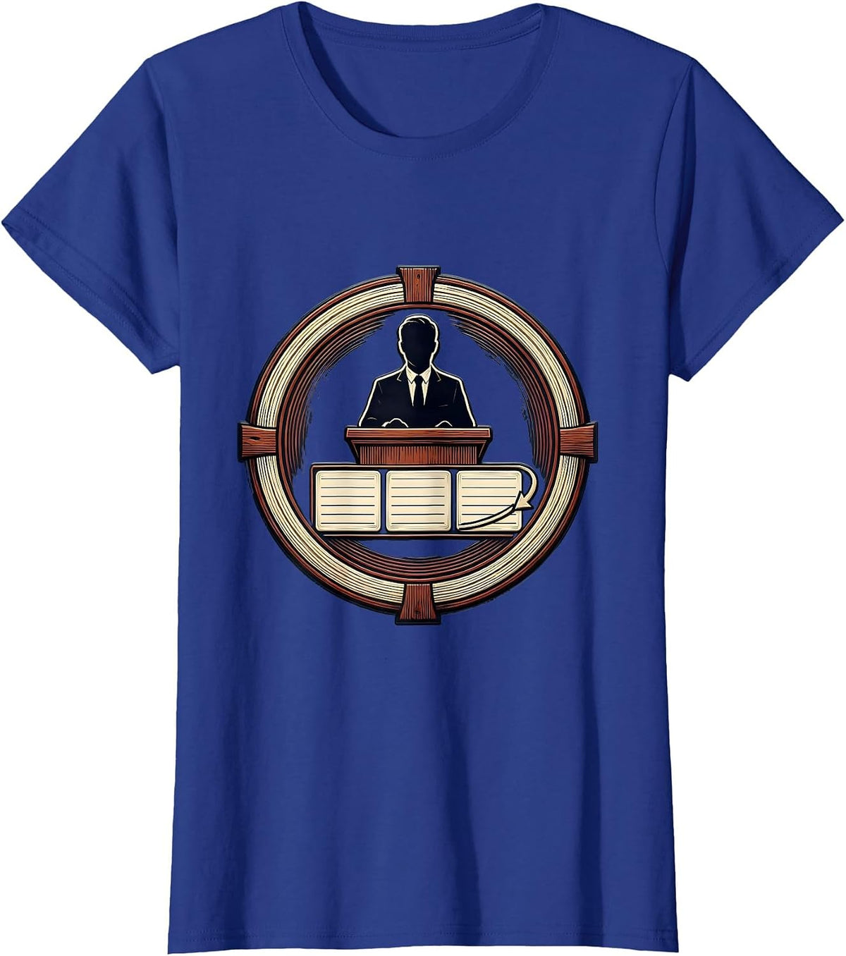 Women's Teacher Badge Timeline Loop History Teacher Humor T-Shirt - Royal Blue