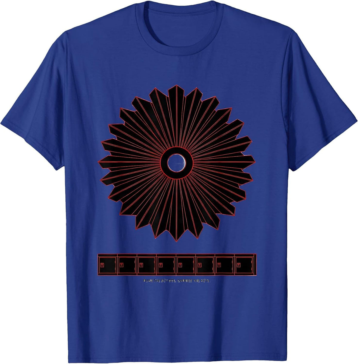 Men's Runs The School Carries The Keys Funny Custodian T-Shirt - Royal Blue