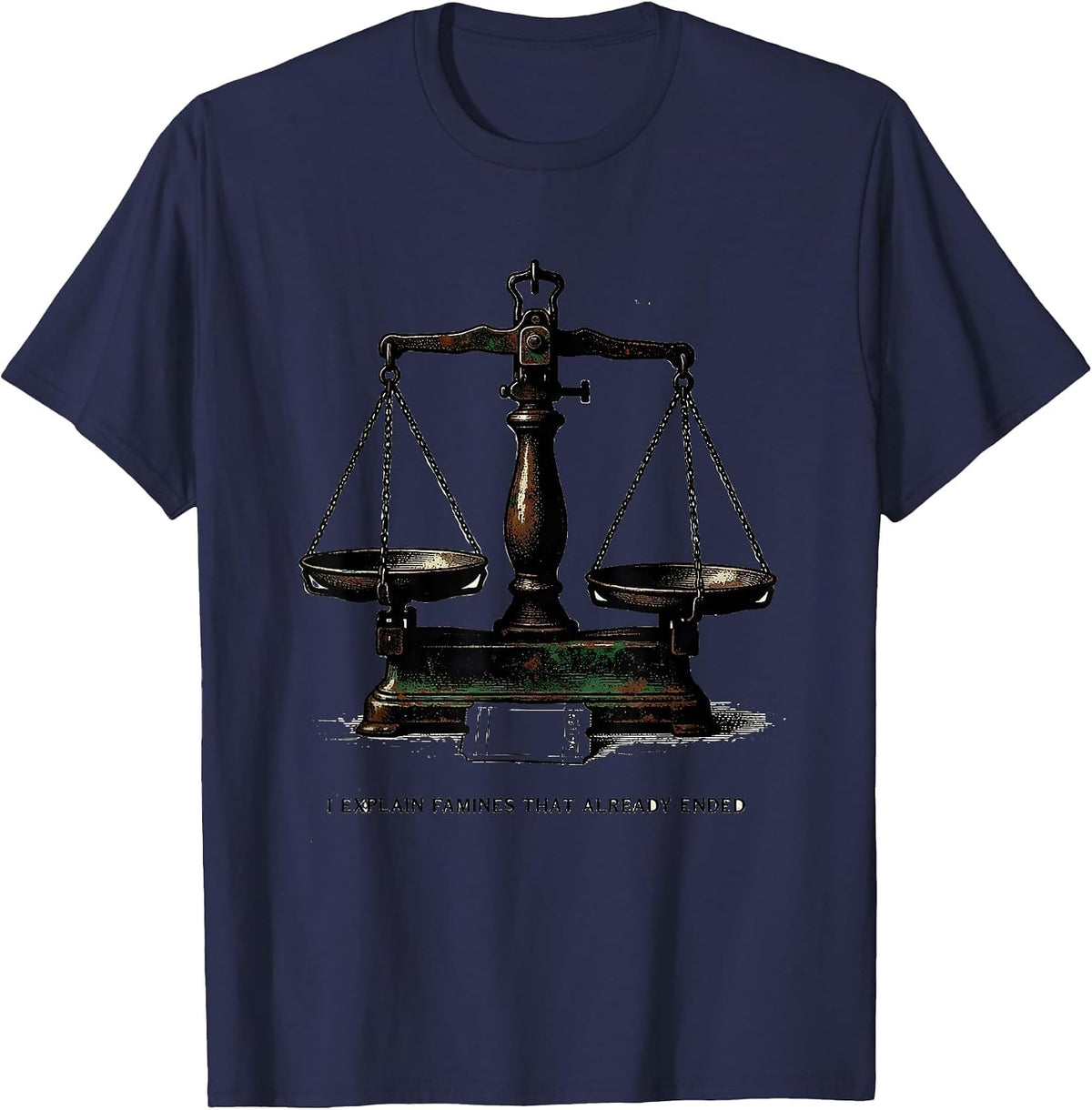 Men's I Explain Famines That Already Ended Vintage History Teacher T-Shirt - Navy Blue