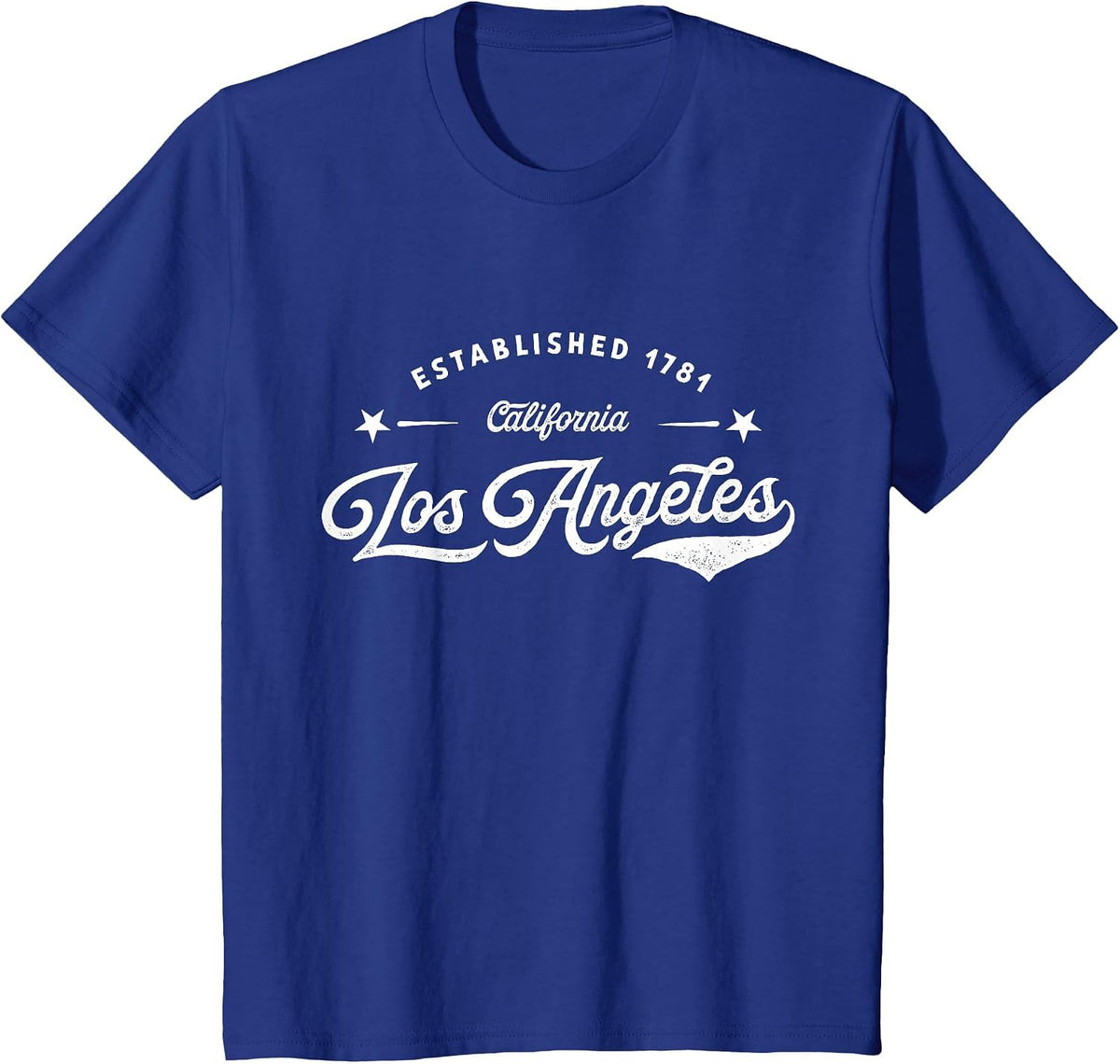Casual Classic Retro Los Angeles California 1781 USA T-Shirt - Royal Blue