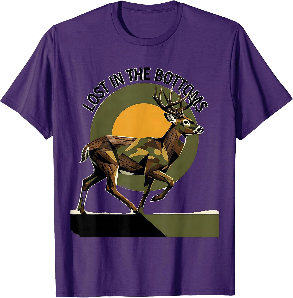 Lost in the Bottoms Bottomland Camo Design T-Shirt - Purple