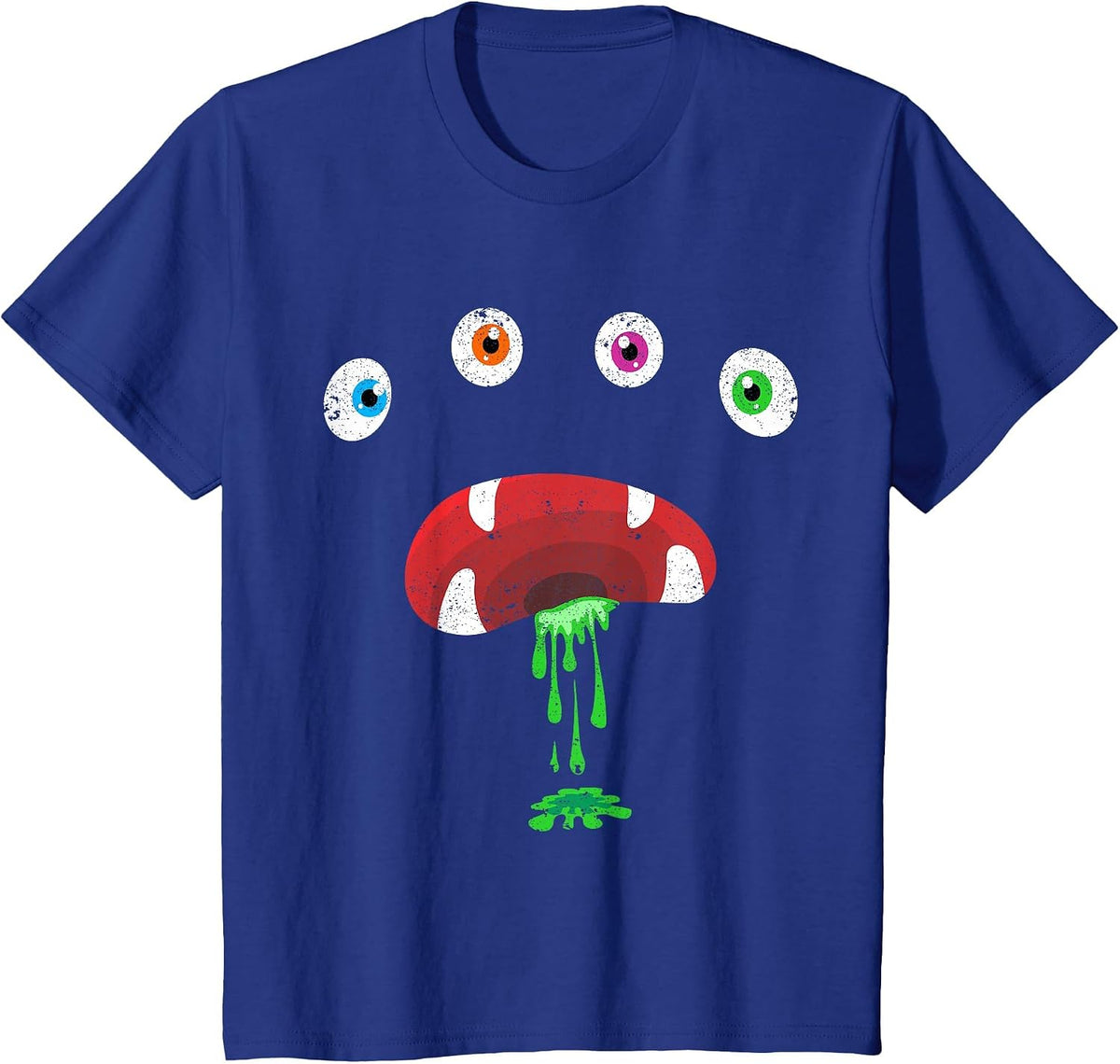 Halloween Monster Face Costume Cute Toddler Monsters Lovers T-Shirt - Royal Blue