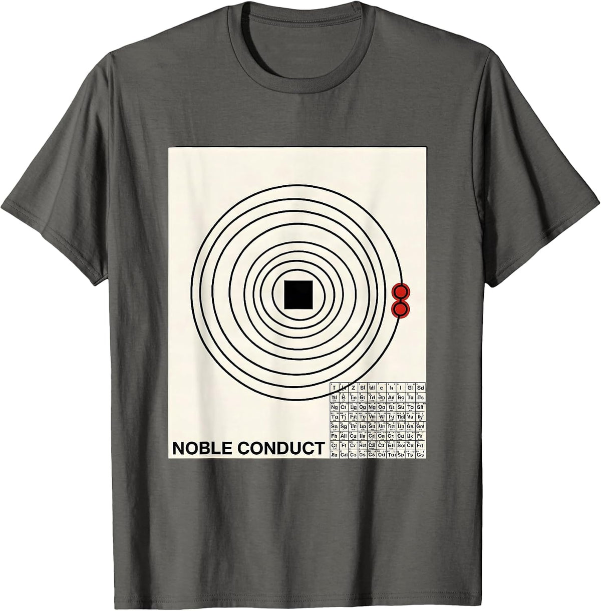 Men's Noble Conduct Swiss International Chemistry Humor Science T-Shirt - Asphalt Grey