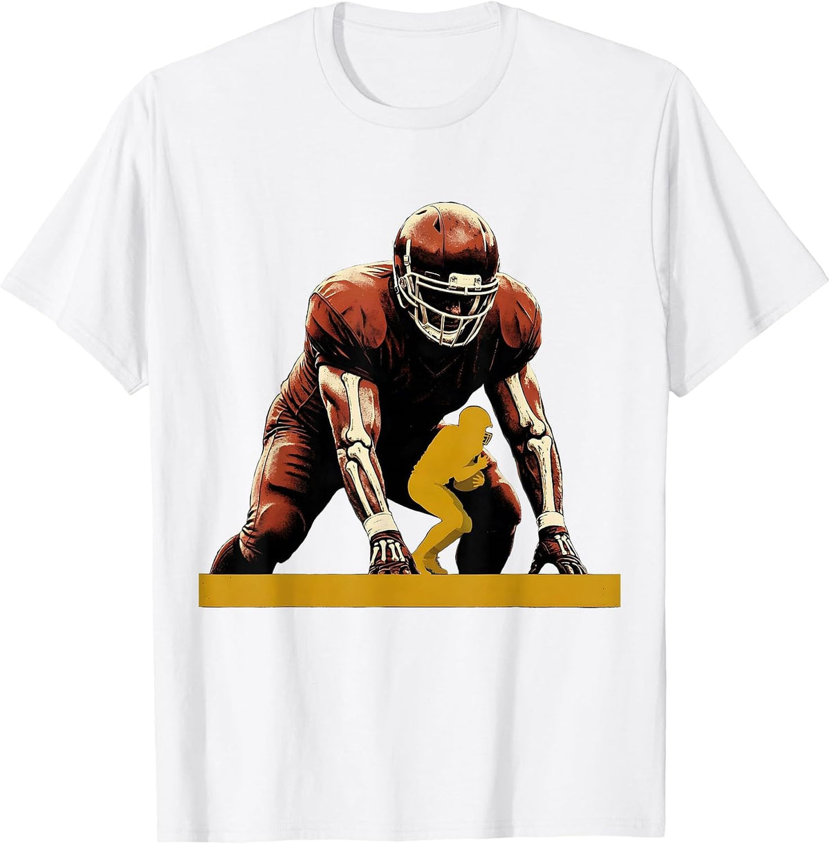 Men's Lineman Blocking Mass Football Player Humor T-Shirt - White