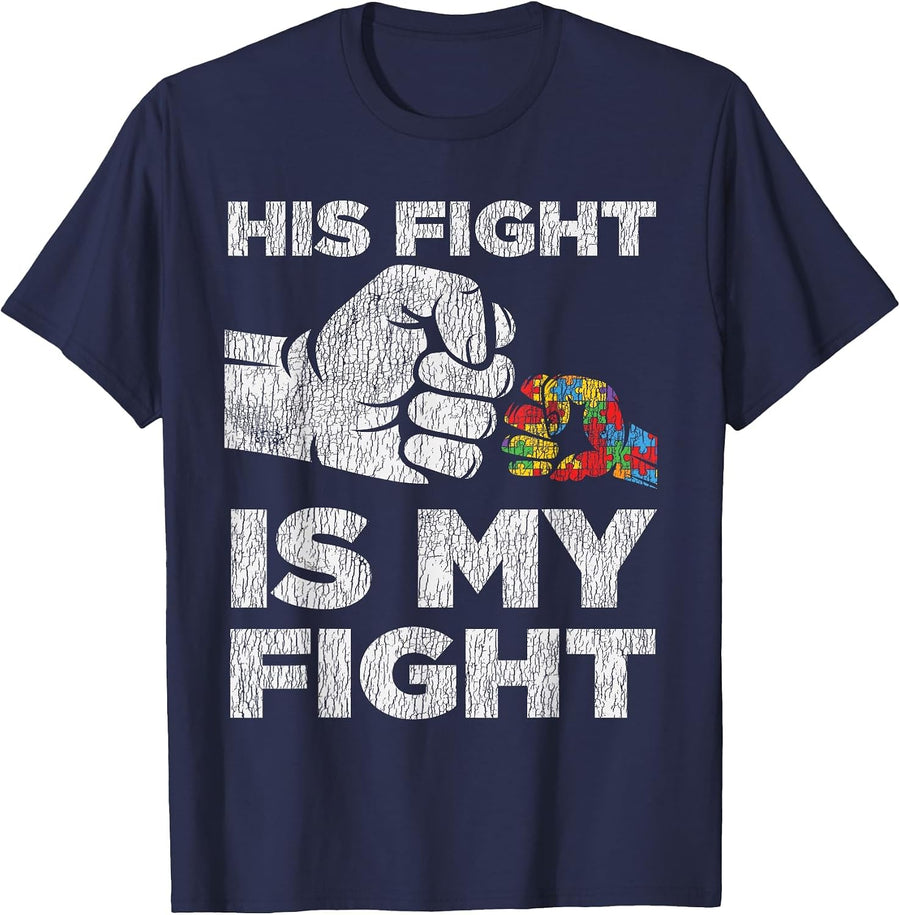 Autism Awareness Mom Dad Parents Autistic Kids Awareness T-Shirt - Navy Blue