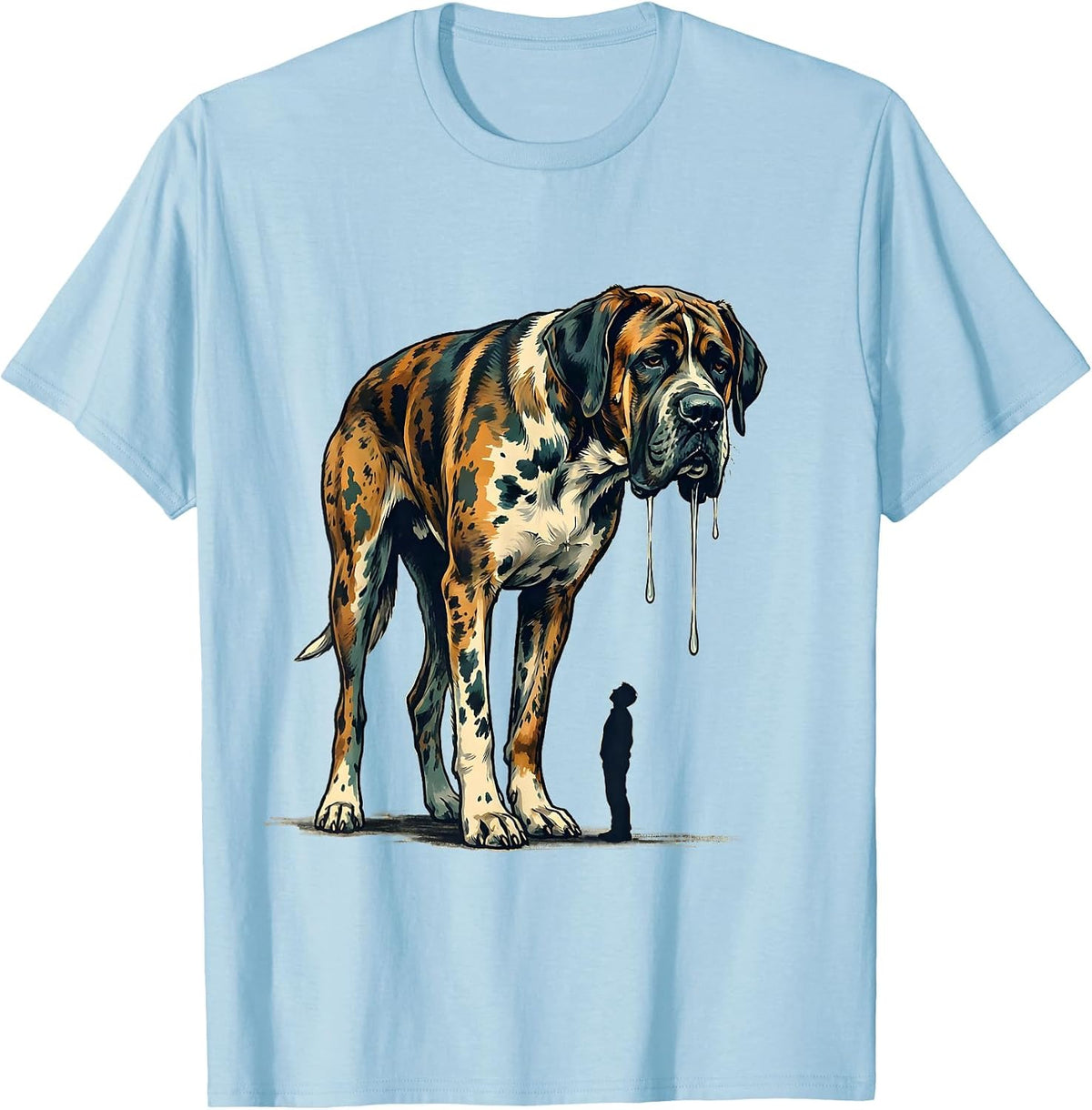 Men's Great Dane Drool Harlequin Dog Owner Funny Breed Humor T-Shirt - Baby Blue