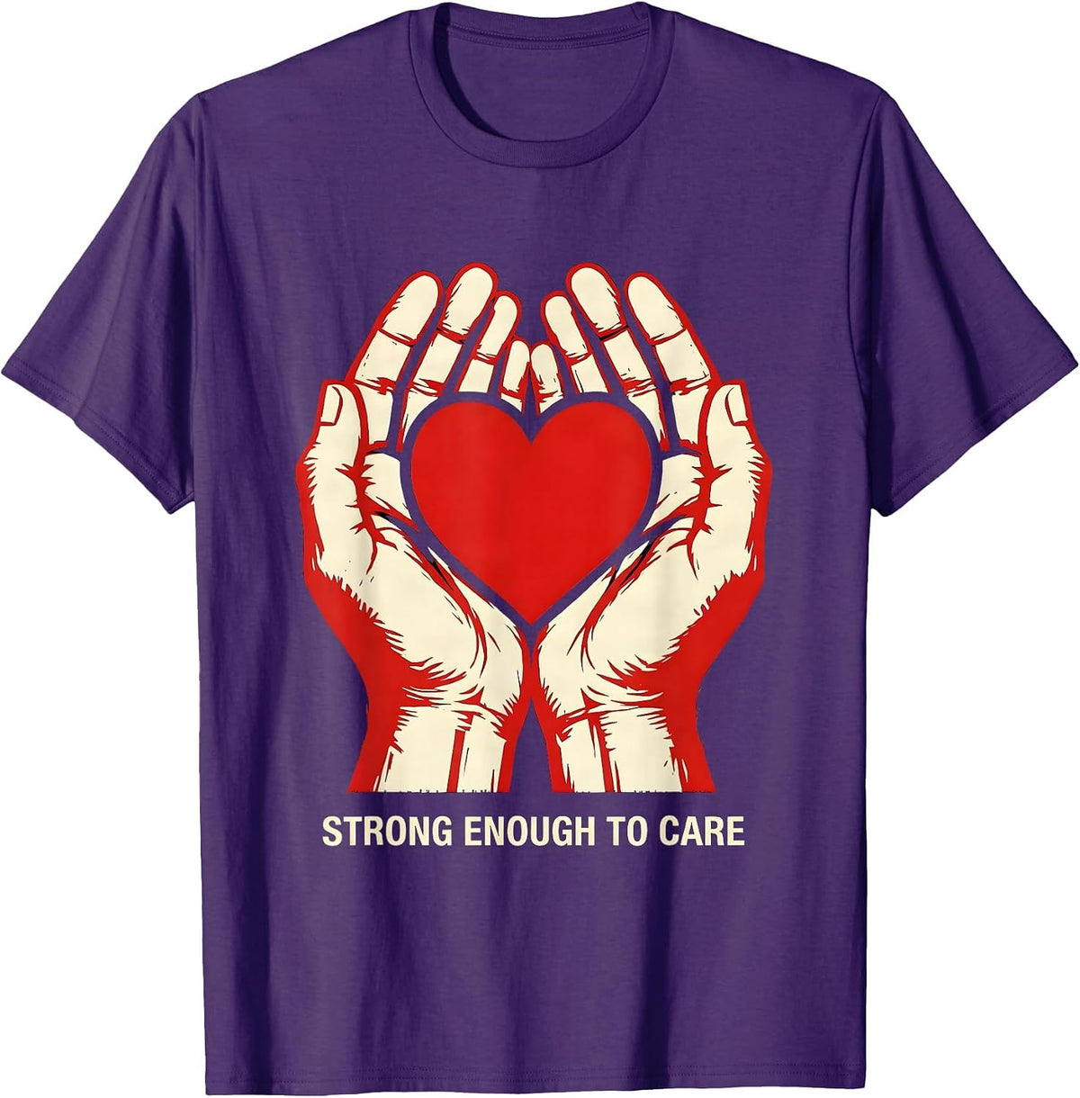 Men's Strong Enough To Care Social Worker Design T-Shirt - Purple