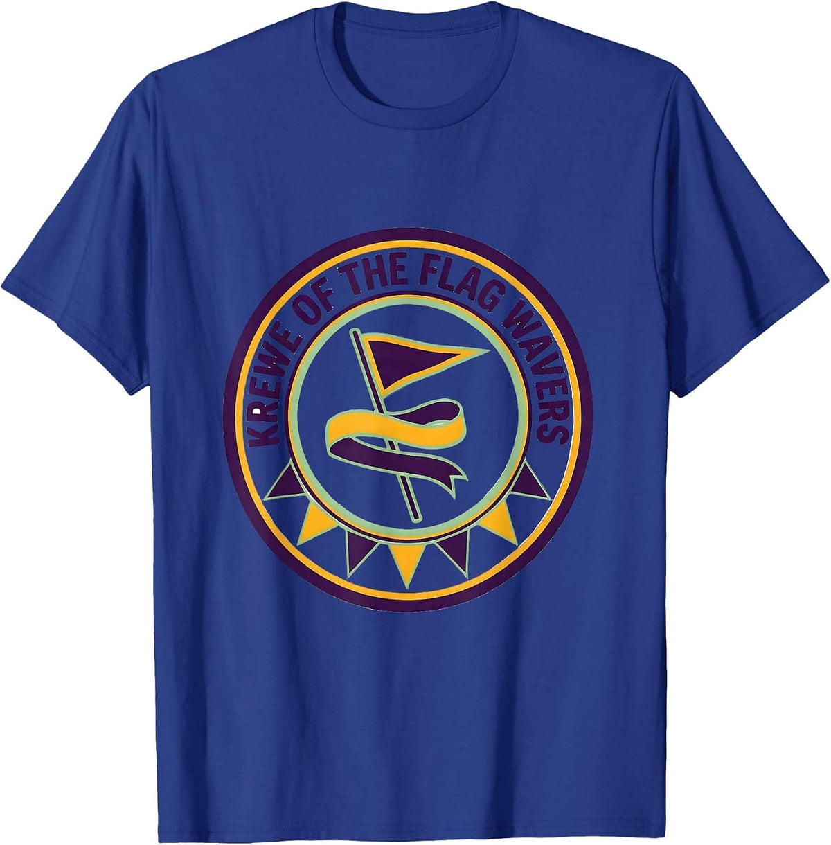 Men's Krewe Of The Flag Wavers Mardi Gras Carnival Party Humor T-Shirt - Royal Blue