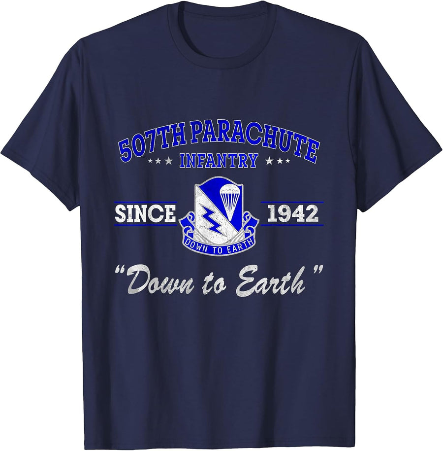 507th Parachute Infantry Regiment Veteran Father Day T-Shirt - Navy Blue