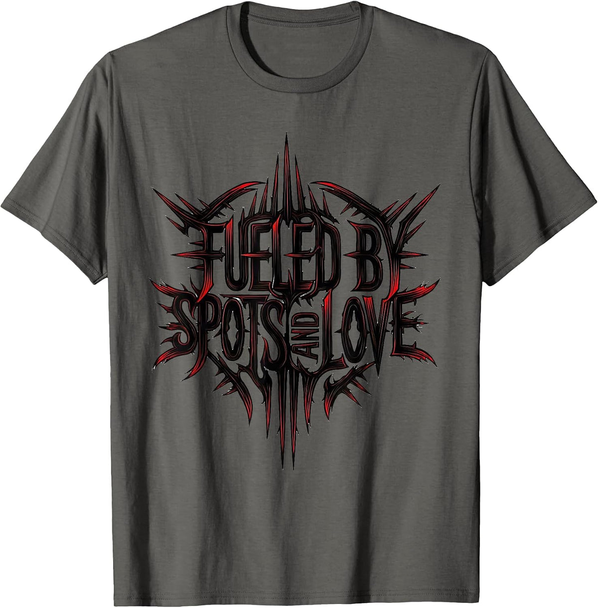 Men's Fueled by Spots and Love Dalmatian Design T-Shirt - Asphalt Grey