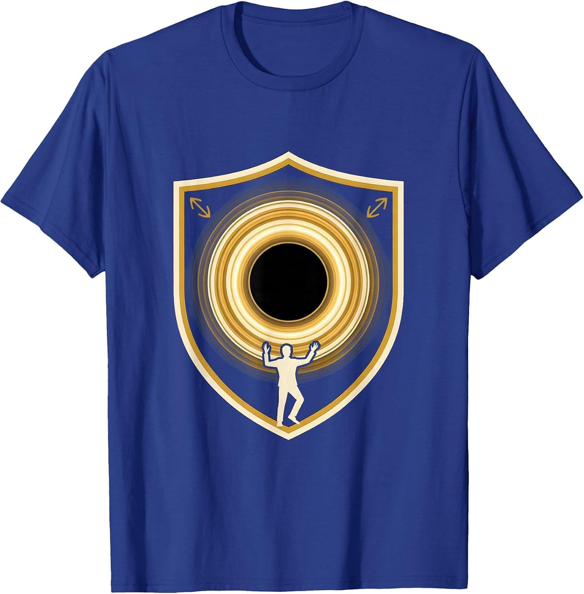 Men's Black Hole Crest Astrophysics Enthusiast Science Graphic T-Shirt - Royal Blue